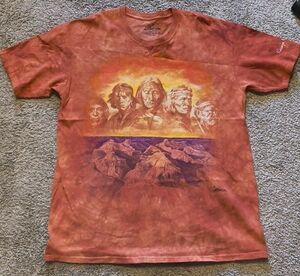 The Mountain T-Shirt Mens XL Orange Tie Dye Navajo Nation Native American Indian